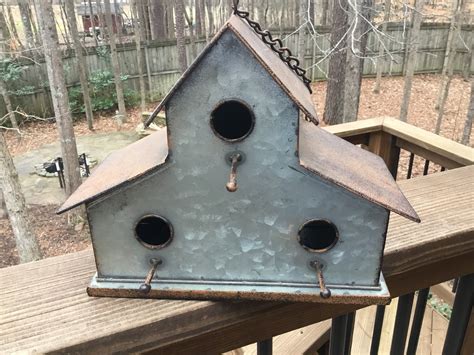 metal fowl house|rustic metal bird houses.